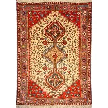One Of The Kind Persian Yalameh Rug 4'11" x 3'6"